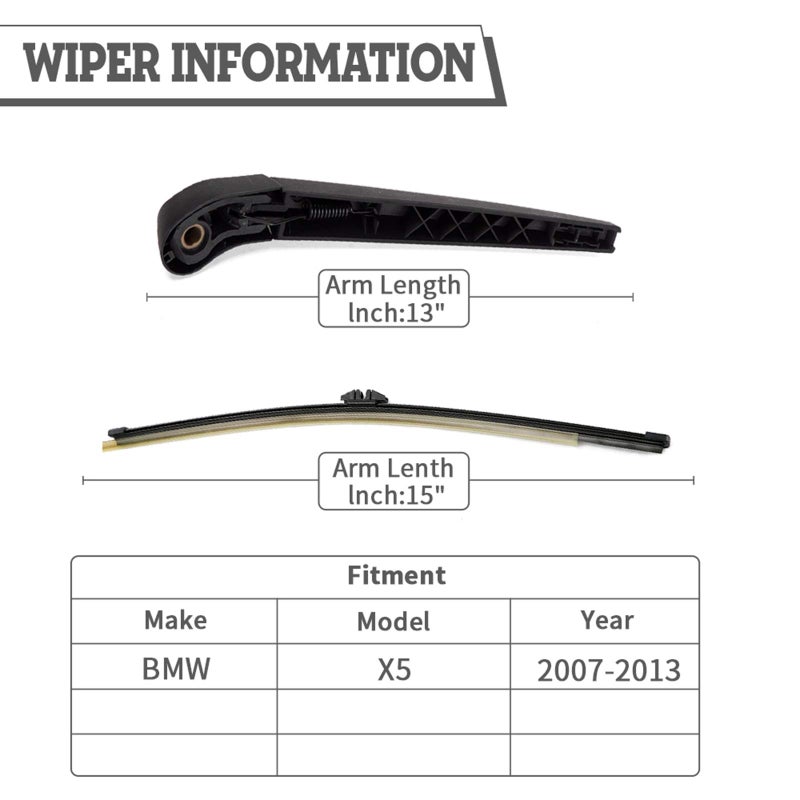 HODEE Rear Wiper Arm Blade Nut Set Replacement for BMW X5 X5M E70 2007-2013,3.0 si,4.8i,xdrive,Rear Wiper Cover Accessories Assembly,Wiper Cap Set for Back Windshield Window,OE:61627161029 - Image 2